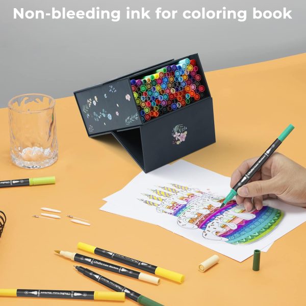 Ohuhu Water Based Dual Tip Brush & Fineliner Journal Pens 100 Colours Maui Series - Image 7