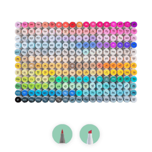 Ohuhu Alcohol Based Markers Dual Tip Brush and Chisel 216 Unique Colours with One Colourless Blender Honolulu Series