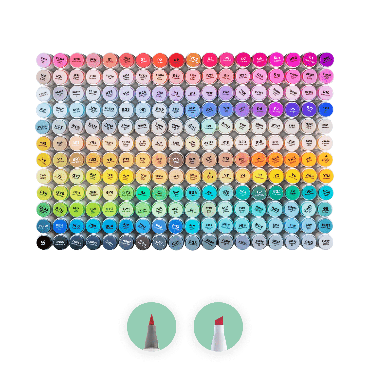 Ohuhu Honolulu Series all Known 364 Color Swatch Chart : r/Coloring