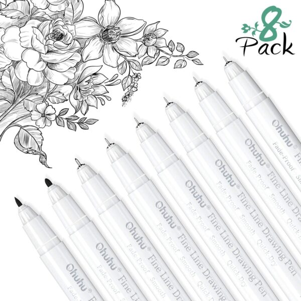 Ohuhu Art Markers Dual Tip Fine & Chisel Oahu Series 320 Colours PLUS Ohuhu FineLine Drawing Pen Set of 8 - Image 7
