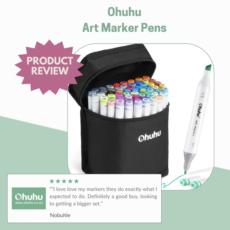 Ohuhu Alcohol Based Markers Dual Tip Fine & Chisel 60 Vibrant Colours +1  Colourless Blender and Case