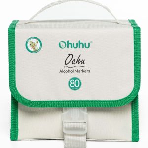 Ohuhu Alcohol Based Markers Dual Tip Fine & Chisel 80 Vibrant Colours + 1 Colourless Blender and Case Oahu Series