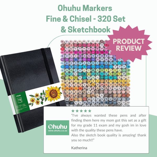 Ohuhu Alcohol Based Markers Dual Tip Fine & Chisel 320 Vibrant Colours + 1 Colourless Blender and Case Oahu Series - Image 4