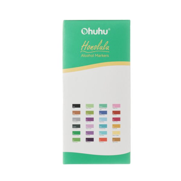 Ohuhu Alcohol Based Markers Dual Tip Brush & Chisel 24 Basic Colours + 1 Colourless Blender Included Honolulu Series - Image 4