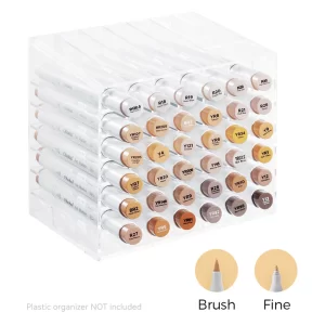 Ohuhu Alcohol Based Skin Tone Markers Dual Tip Brush & Fine 36 Colours + 1 Colourless Blender Included