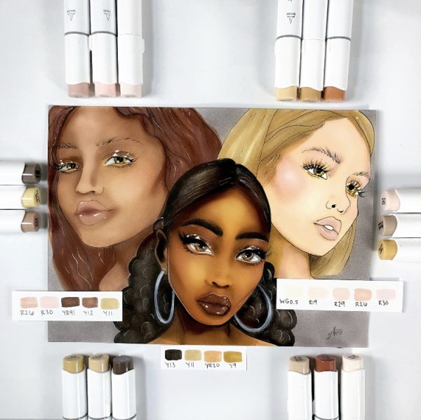 Ohuhu Alcohol Based Skin Tone Markers Dual Tip Brush & Chisel 24 Skin Tone Colours Honolulu Series - Image 7