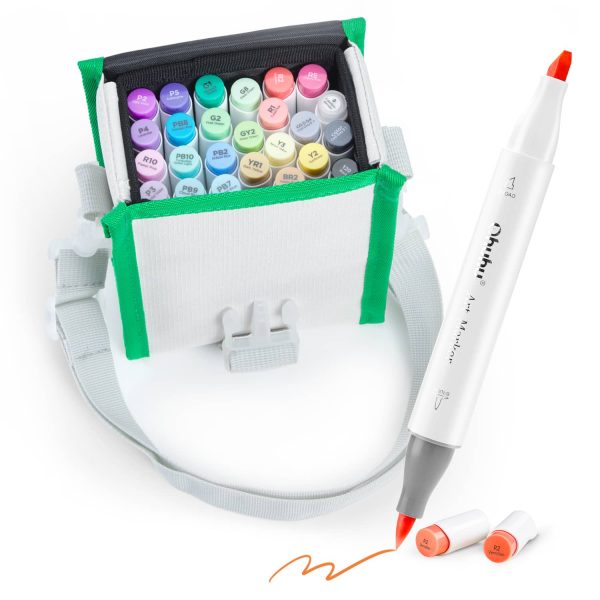 Ohuhu Art Markers 24 Colours Honolulu Series Brush & Chisel PLUS Ohuhu Spiral Sketchbook Marker Pad - Image 4