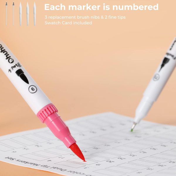 Ohuhu Waterbased Dual Tip Brush & Fineliner Journal Pens 60 Colours Maui Series - Image 4