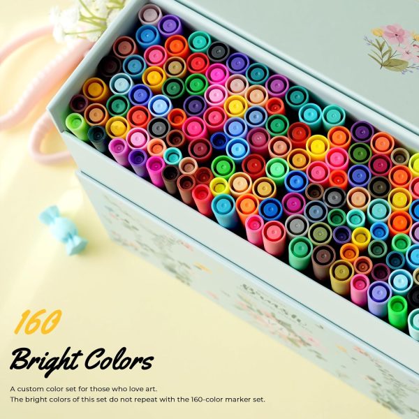 Ohuhu Water-based Dual Tip Fineliner & Brush Drawing Art Pens for Adults Kids 160 Colours Maui Series - Image 5