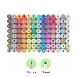 Ohuhu Alcohol Based Art Marker Dual Tip Brush & Chisel 104 Colours Honolulu Series One Colourless Blender Included