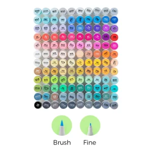 Ohuhu Alcohol Based Art Markers Dual Tip Brush & Fine 120 Colours Honolulu B Series NEW
