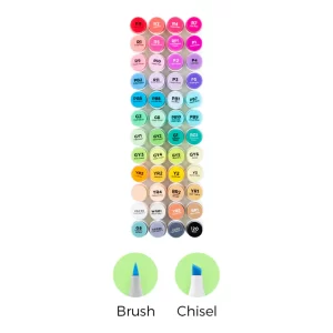 Ohuhu Alcohol Based Art Markers Dual Tip Brush & Chisel 48 Classic Colours Honolulu Series New Packaging